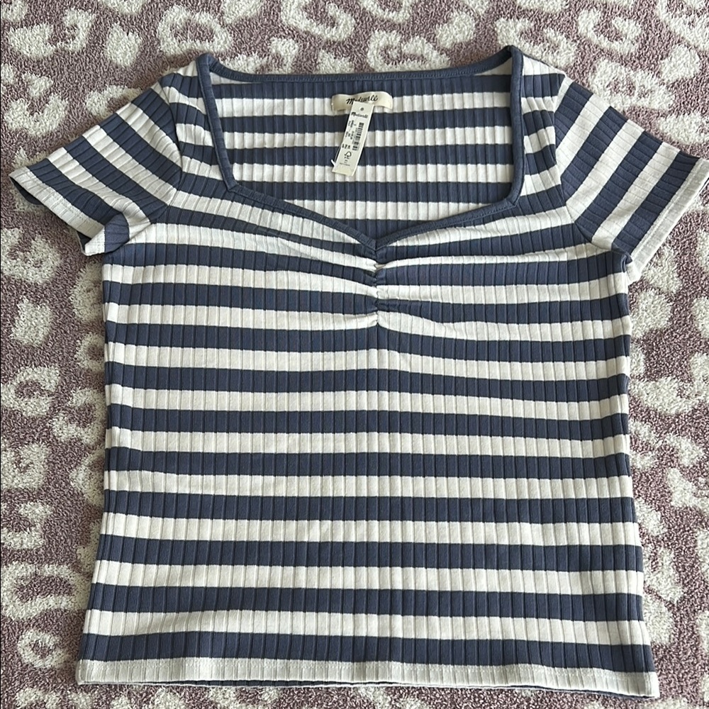 NEW! Madewell Sweetheart Neckline Ribbed Tee
